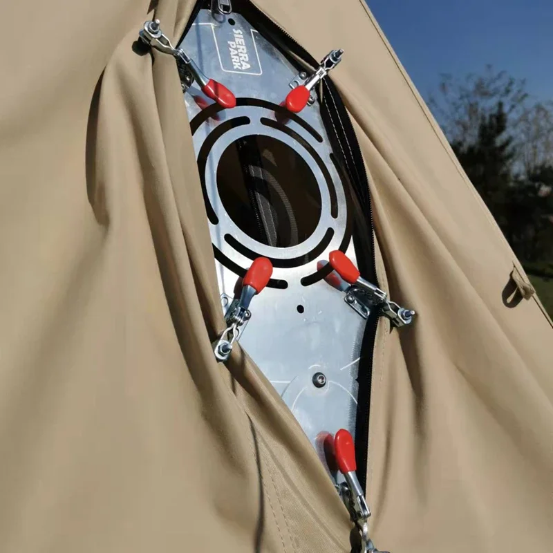 

New SIERRA PARK winter camping tent firewood stove hole-free and punch-free heating stove chimney exit