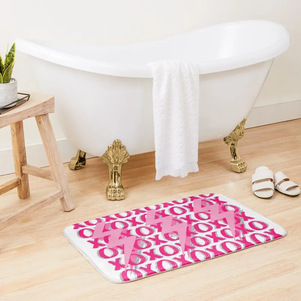 

xoxo lightning bolts - pink Bath Mat Front Door Bathroom Carpet Set Mat