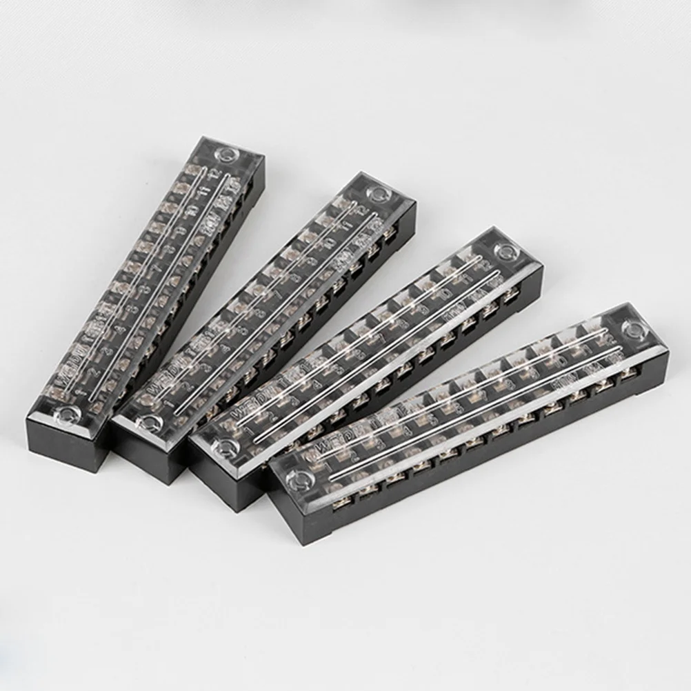 

5pcs 12-Position 15A Terminal Strip Block High-Grade Transparent Pc Cover Dust-Proof Cable Connector Electrical Wire Terminal