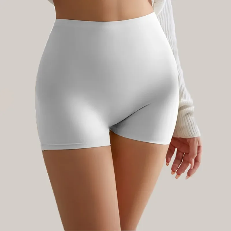 2024 pantalones cortos de seguridad de seda de hielo de LICRA sin costuras para mujer, pantalones cortos debajo de la falda, ropa interior transpirable sin rizos, Boxers para mujer