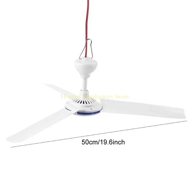 D0AB Camping في الهواء الطلق معلقة شرفة الشرفة المعلقة سقف السقف مروحة 12V-85V 19.6 "6W