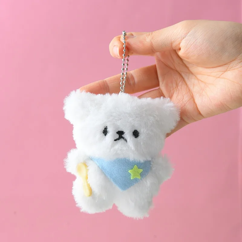 Schattige pluche sleutelhanger poppen dieren hanger sleutelhanger voor vrouwen meisjes cartoon knuffels pop schooltas rugzak charme sleutelhanger cadeau