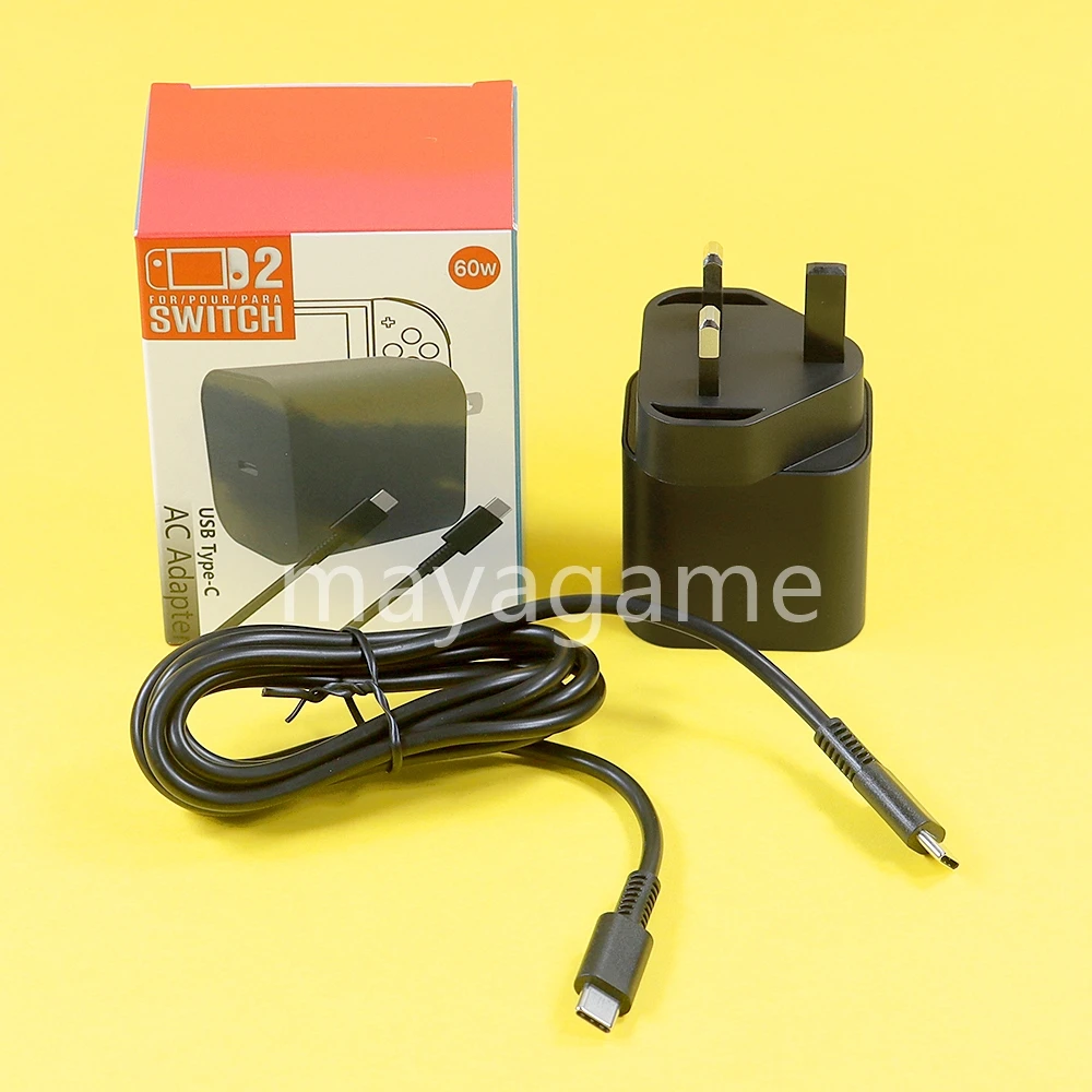 1pc EU/US/UK Stecker AC Adapter Schnelle Ladegerät Für NS Schalter 2 Spielkonsole 60W lade Typ-C USB Netzteil Wand Ladegerät