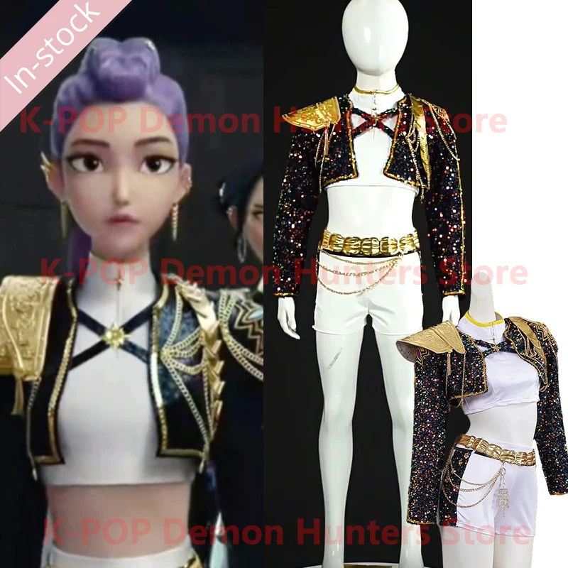 

Kids Rumi Zoey Mira Cosplay KPop Demon Hunters Cosplay Costume Women Girls Singing Suit Halloween Party Role Playing Outfit