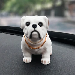 Doll Nodding Dog Shaking Head Dog Resin Car Ornaments Puppy Cute Dog Toy Figure Statue for Car Dashboard Tabletop Decoration