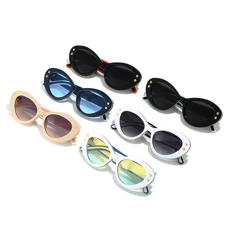 Fashion Black Cat Eye Sunglasses For Women Luxury Designer Black Small Frame Sun Glasses Shades UV400 Vintage Glasses