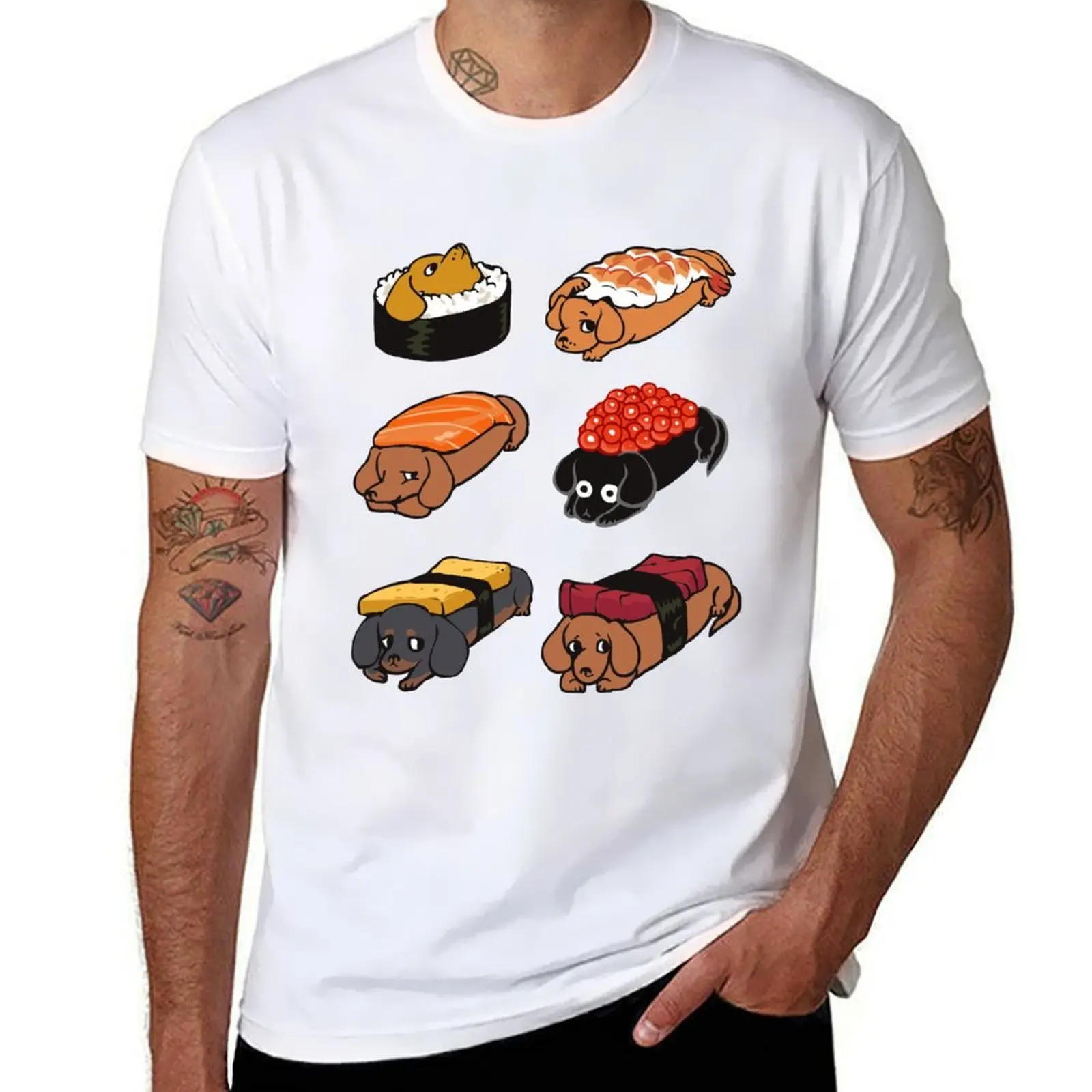 

Sushi Daschunds T-Shirt man t shirts for men casual man tshirt man t shirt graphic T-Shirt