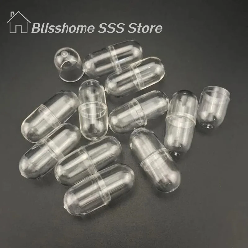 【S】50Pcs/lot Mini Empty Plastic Balls Capsule Toys Surprise Ball Container Prop Paintball Capsule Organizer Pill Case