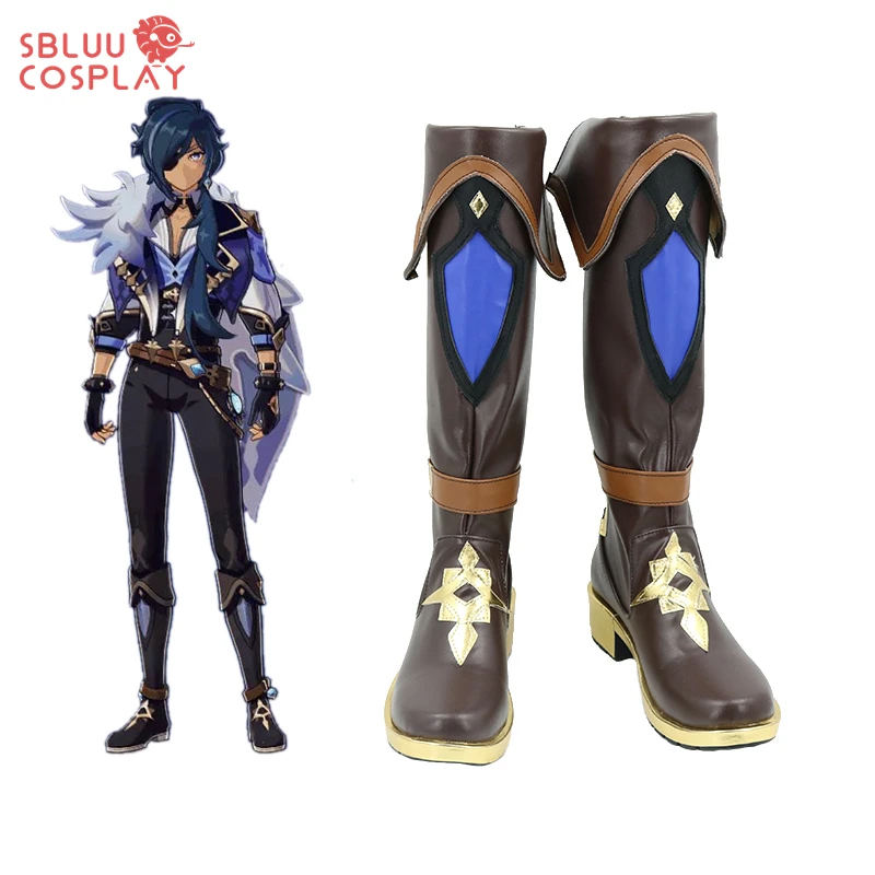 SBluuCosplay Genshin Impact Cosplay Alberich Kaeya Cosplay Shoes Custom Made Boots