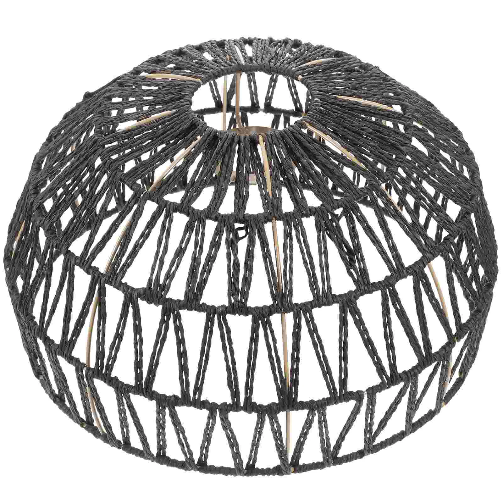 Ventilatori da soffitto Paralume Lampadario Retro Boemia Lampada a sospensione Nero Copertura creativa per fattoria