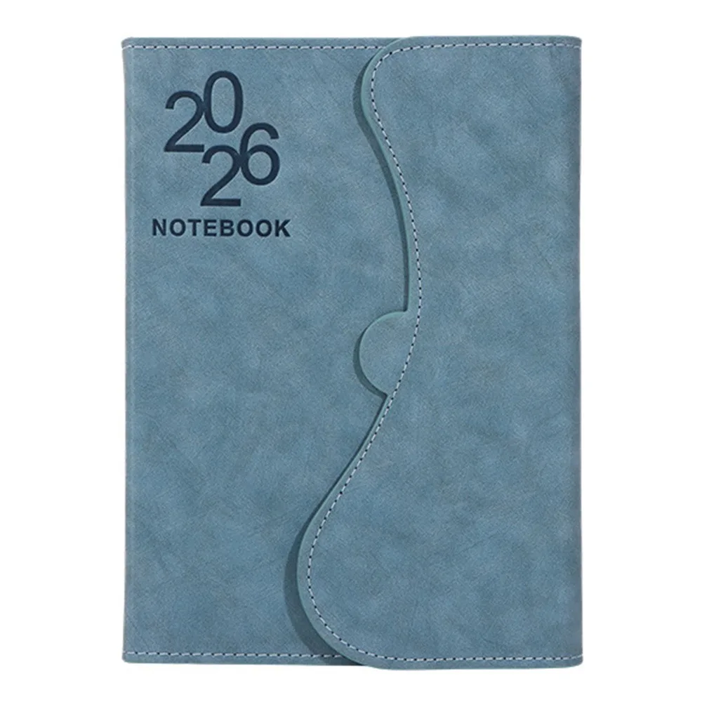 

English 2026 Schedule Planner Notepad 12 Months Wear-resistant To-do List Notebook Simple Magnetic PU Cover Office Work Planner