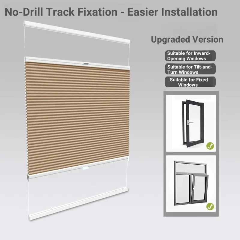 Sunroad Embedded Inward-Opening Window Honeycomb Shades, Kitchen and Bathroom Window-Specific Invisible Covering