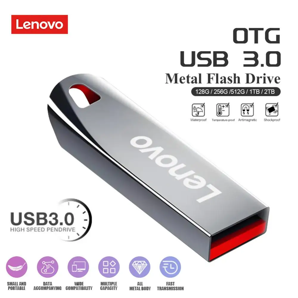 Lenovo Original Usb Flash Drives Extreme USB 3.0 PenDrive 128GB Usb 2TB Drive Mass Storage For PC/Laptop Holiday Gift Usb Memory