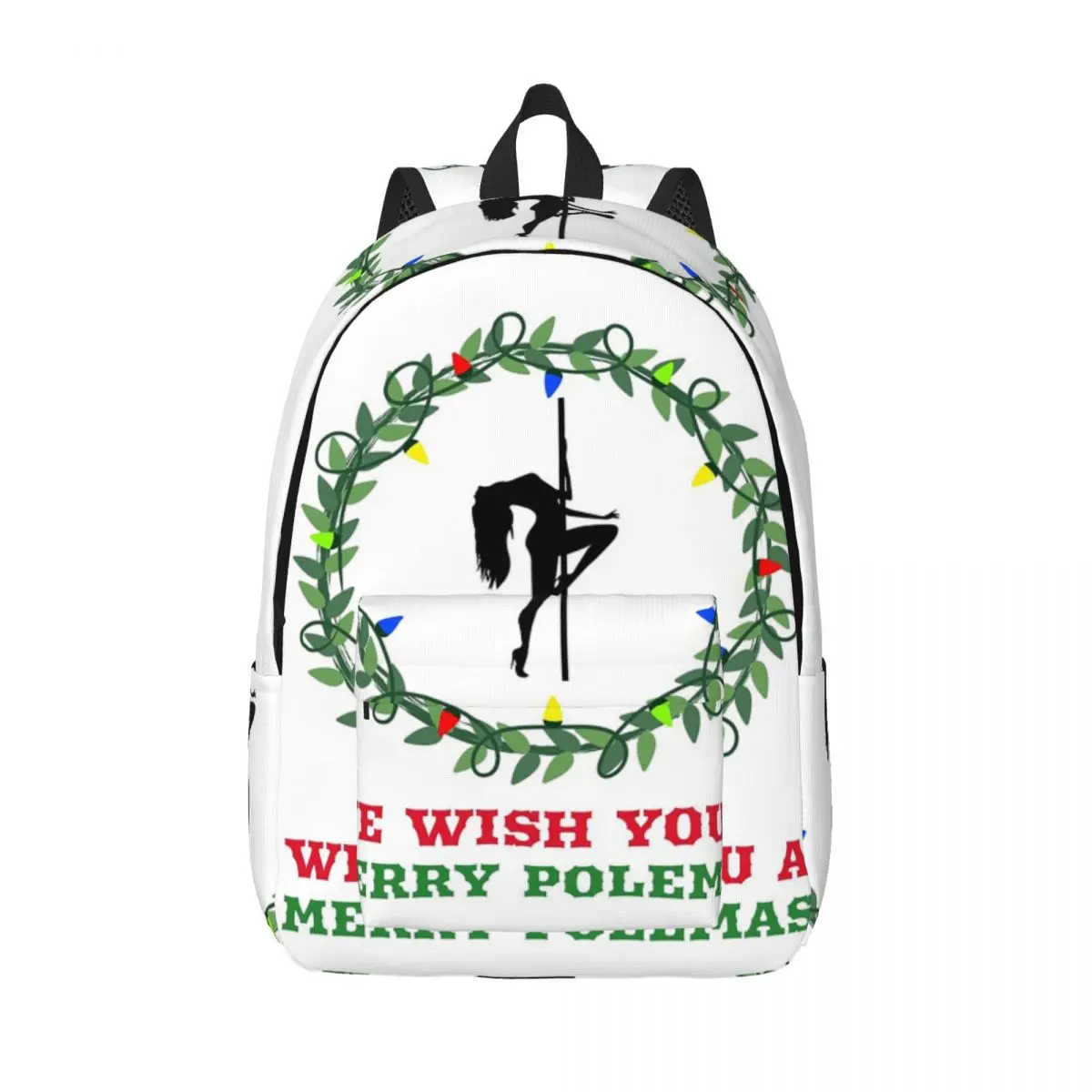 

We Wish You A Merry Polemas Dancer Студенческий рюкзак Школьная сумка Походный дорожный рюкзак Модная сумка для книг для мальчиков и девочек Сумки на плечо