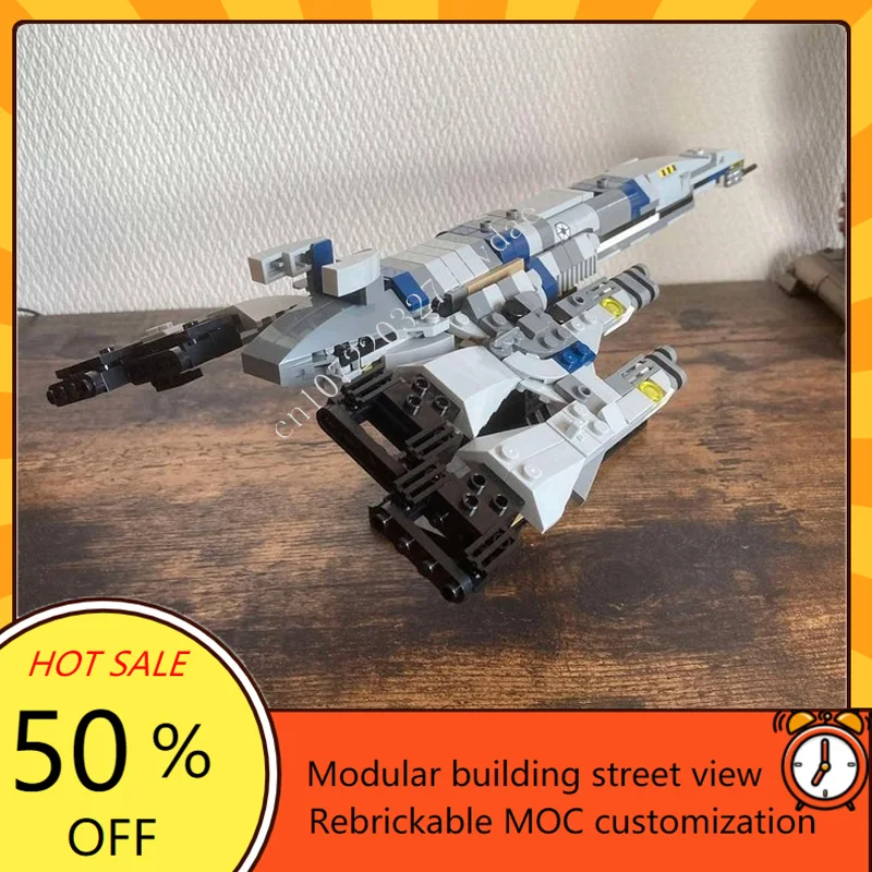 447PCS SR2 Normandy Midi-Scale Space War Military MOC SpaceShip Battle Model Custom Puzzle DIY Education Assembly Model Toy Gift