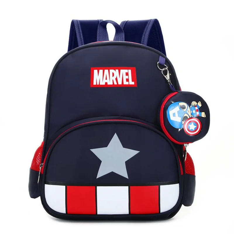 Marvel bag Kids Cartoon Avengers Spider-Man Captain America Backpack Schoolbag Girls Princess Sofia Backpack Primary Schoolbag
