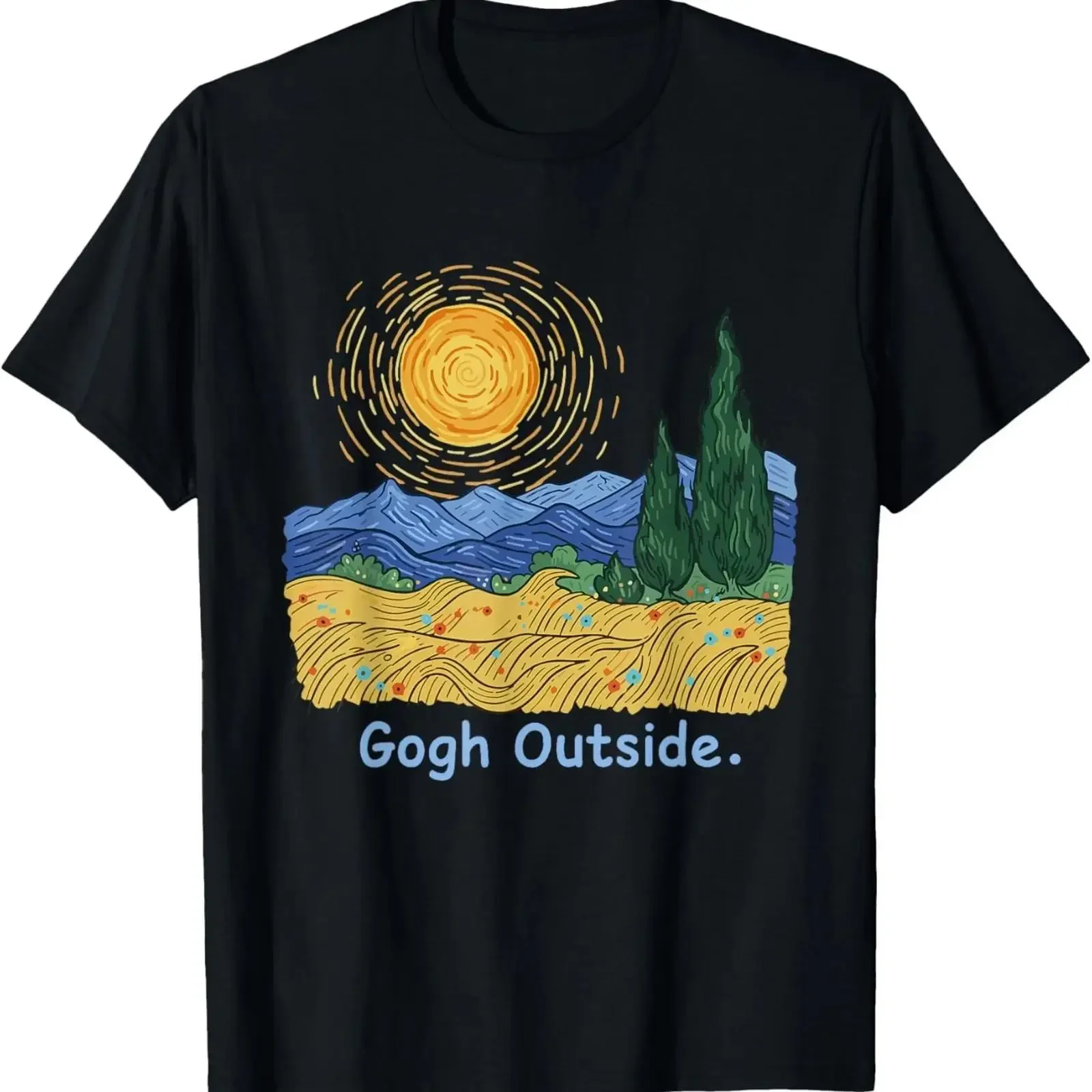 Gogh Outside Sternennacht Naturliebhaber inspirierender Künstler T Shirt vintage Washed fashion Unisex Soft homme streetwear