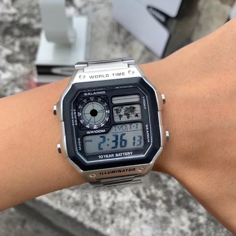 Luxury F91W Band Watch Waterproof Retro Digital Stainless Steel Sports Watches Men Women Electronic WristWatches Clock