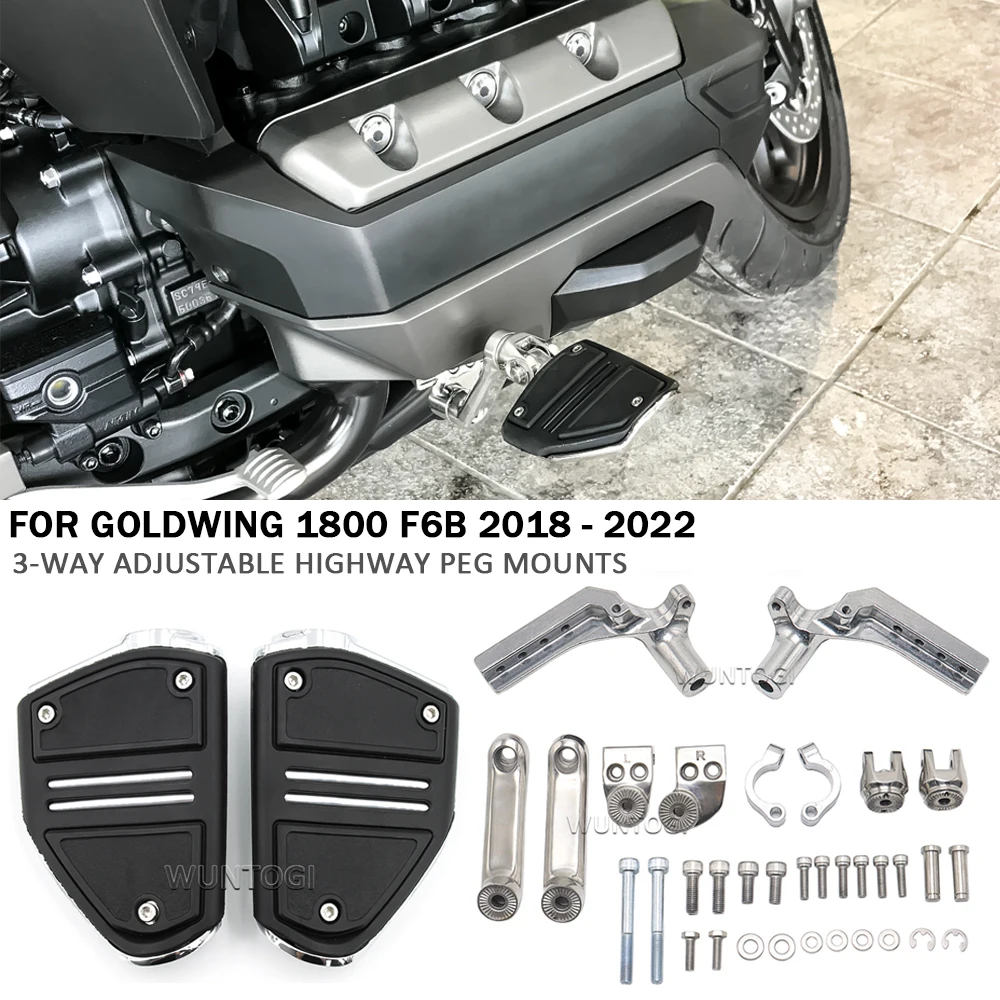 

Fit For Honda Goldwing GL1800 Tour DCT Airbag F6B GL1800 2018 - 2021 2022 New Motorcycle 3-Way Adjustable Highway Peg Mounts