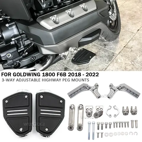 Fit For Honda Goldwing GL1800 Tour DCT Airbag F6B GL1800 2018 - 2021 2022 New Motorcycle  3-Way Adjustable Highway Peg Mounts