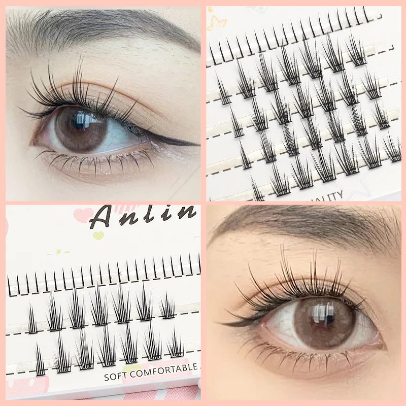 Large capacity 3D False eyelashes Natural soft mink eyelashes 7-12mm Scientific matching length Simple makeup eyelash tool