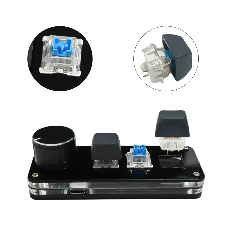 Programming Macros Customization 2 Rotary Disc, Wired keyboard, RGB 12-key, Copy-paste Mini Buttons, Game Keypad
