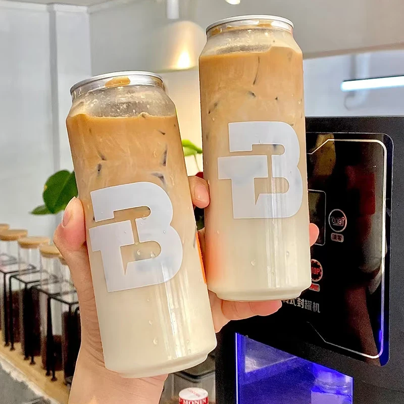 200 pieces 500ml Plastic Cans For Beverage Soda Iced Coffee Cold Beer Plastic Pet Can Bottle