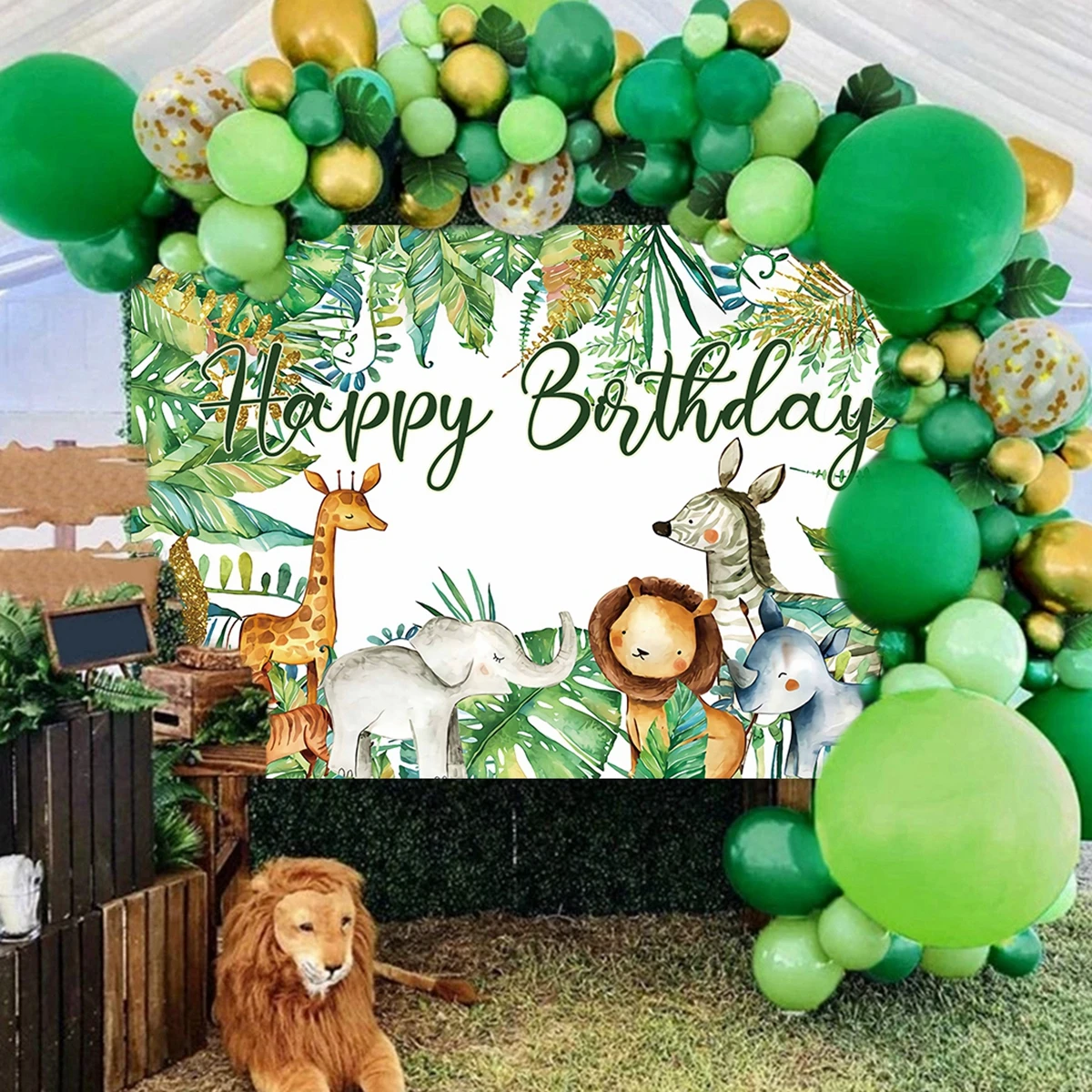 Jungle Animals Backdrop Jungle Party Decoation Wild One Safari Birthday Decorations Baby Shower Boy Gril 1st Birthday Background