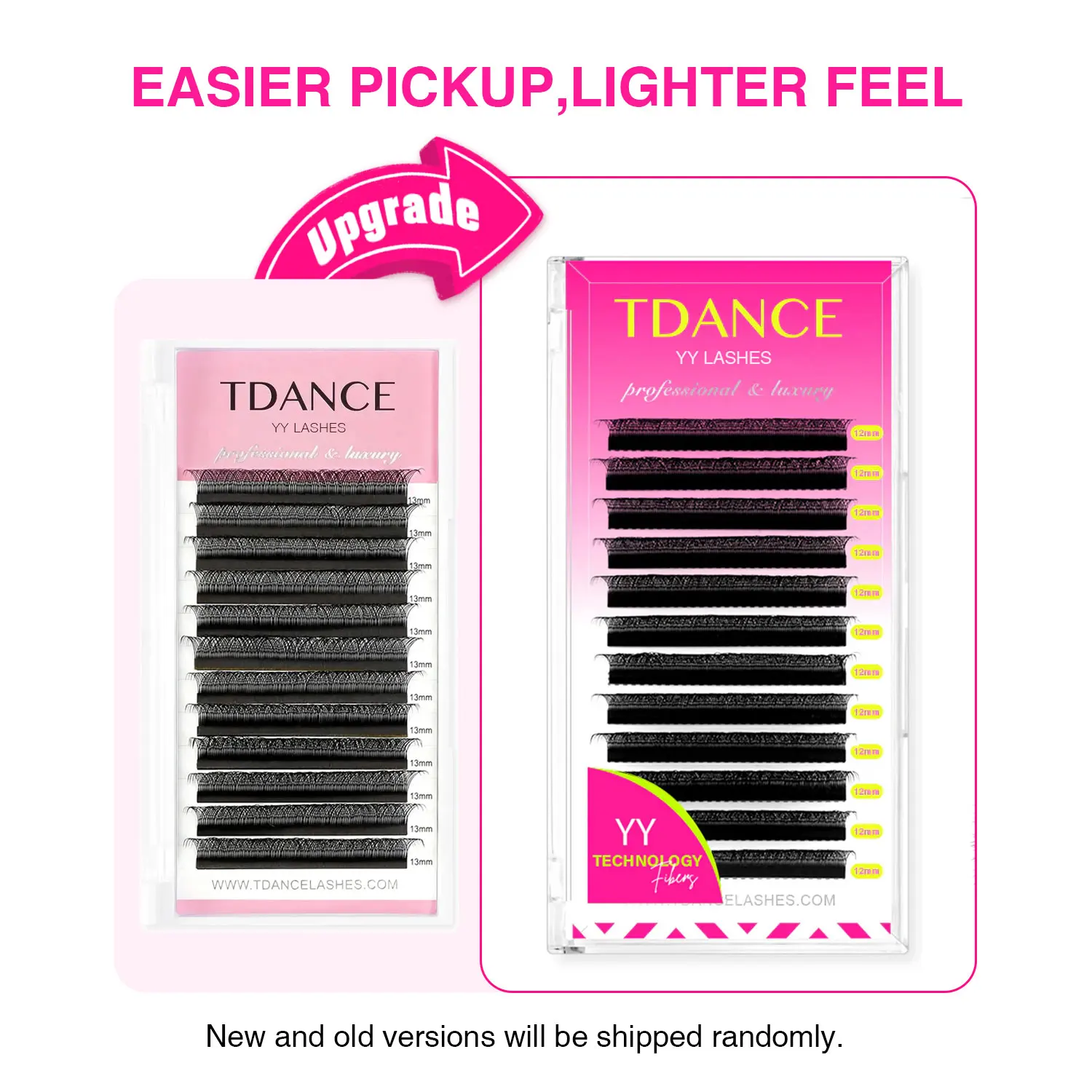 رموش TDANCE YY تمديد طبيعية ناعمة 12 صفوف أسود غير لامع 0.05/0.07 C/D رموش صناعية على شكل حرف Y