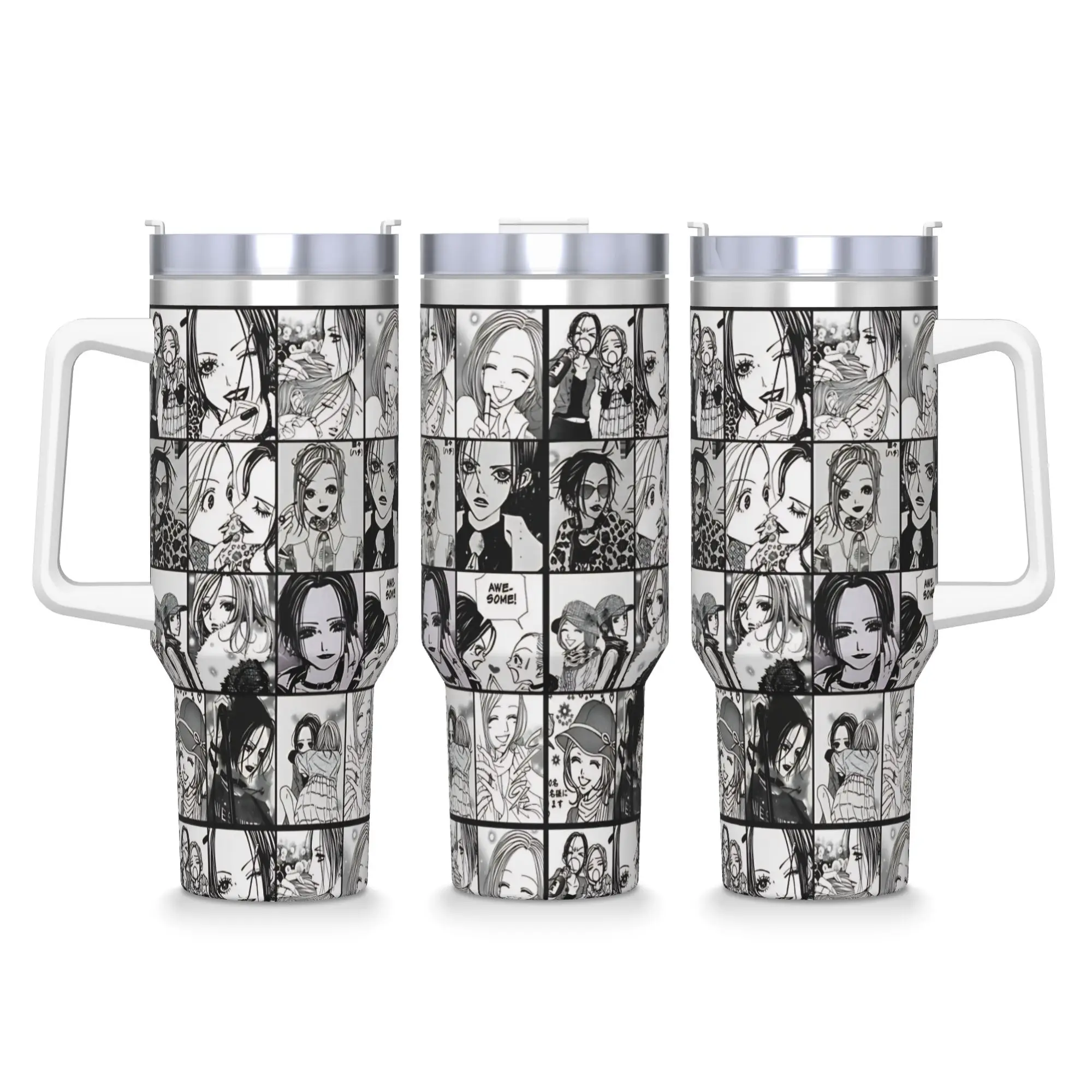 Stainless Steel Tumbler Nana x Hachi  Manga Panel collage Thermal Mug Heat Preservation Cold Drink Mugs Cup Driving Water Bottle
