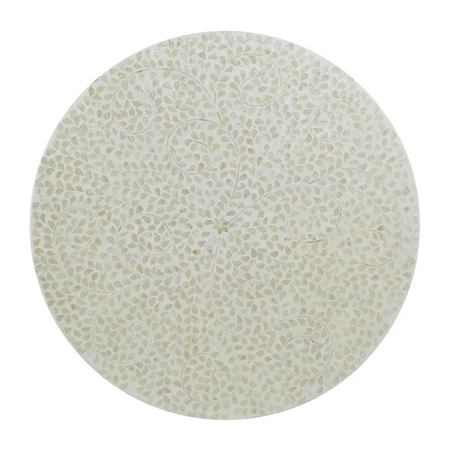 طاولة قهوة كابيز كريمية فريدة من نوعها مقاس 35 × 35 × 16 مع قاعدة ذهبية