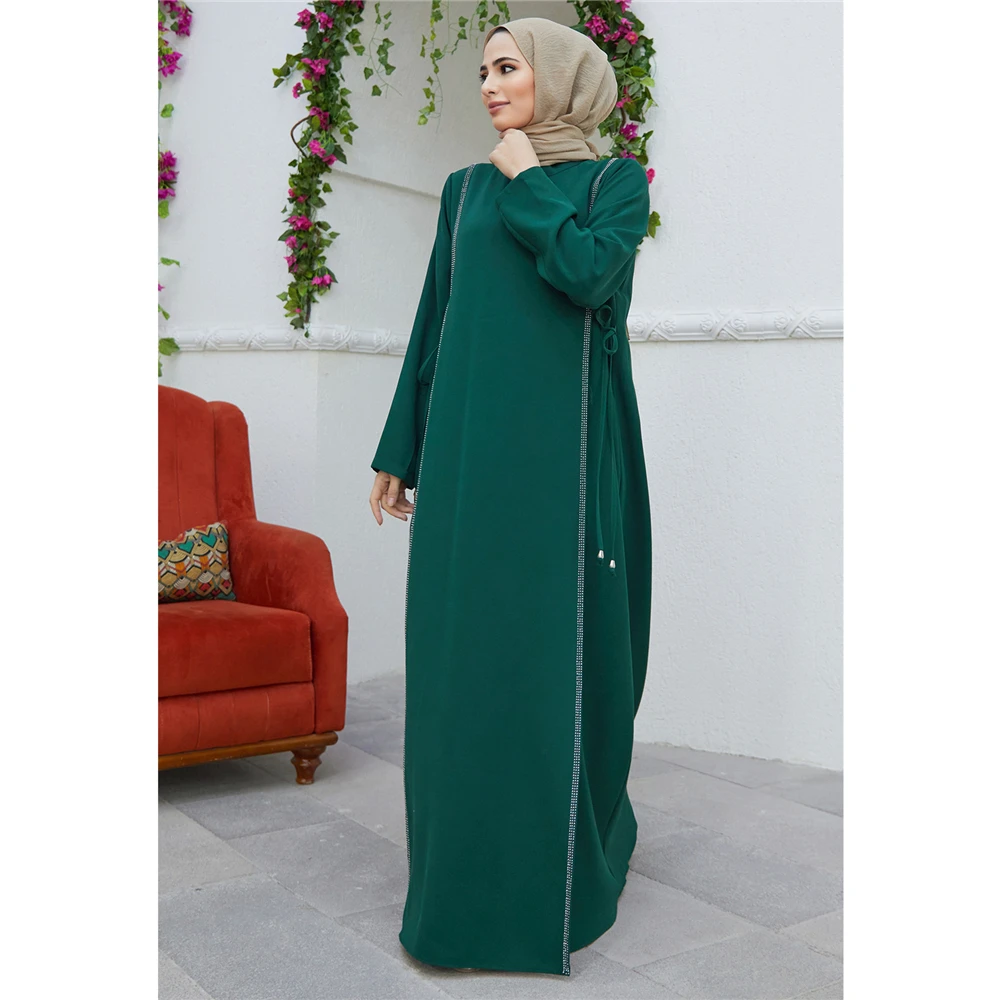 Ramadan abayas para 2024 muçulmano dianonds feminino malásia maxi vestido turquia árabe festa jalabiya dubai islam caftan marocain femme