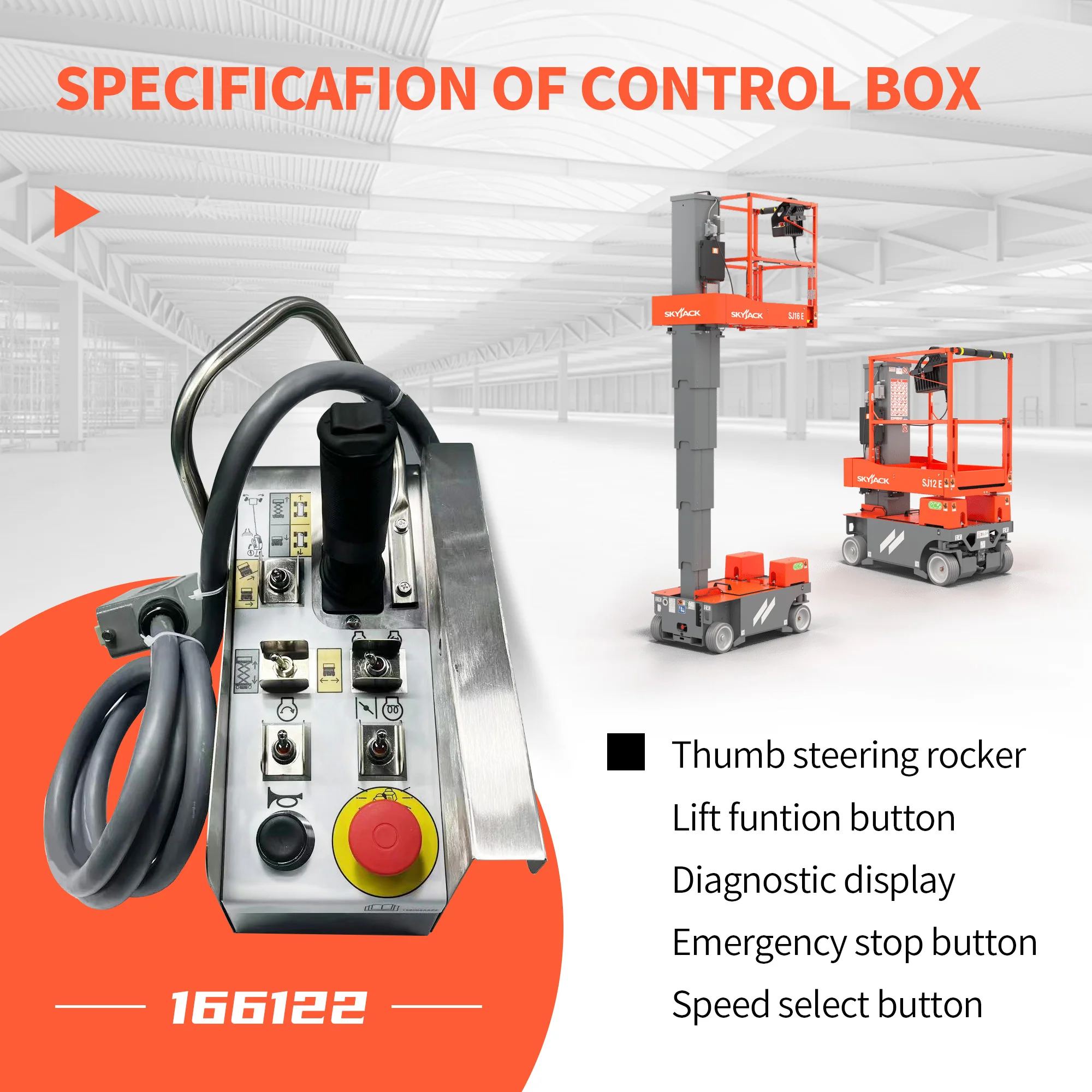 صندوق التحكم في المنصة 166122 137798 للمصاعد المقصية Skyjack SJ6826RT SJ6832RT