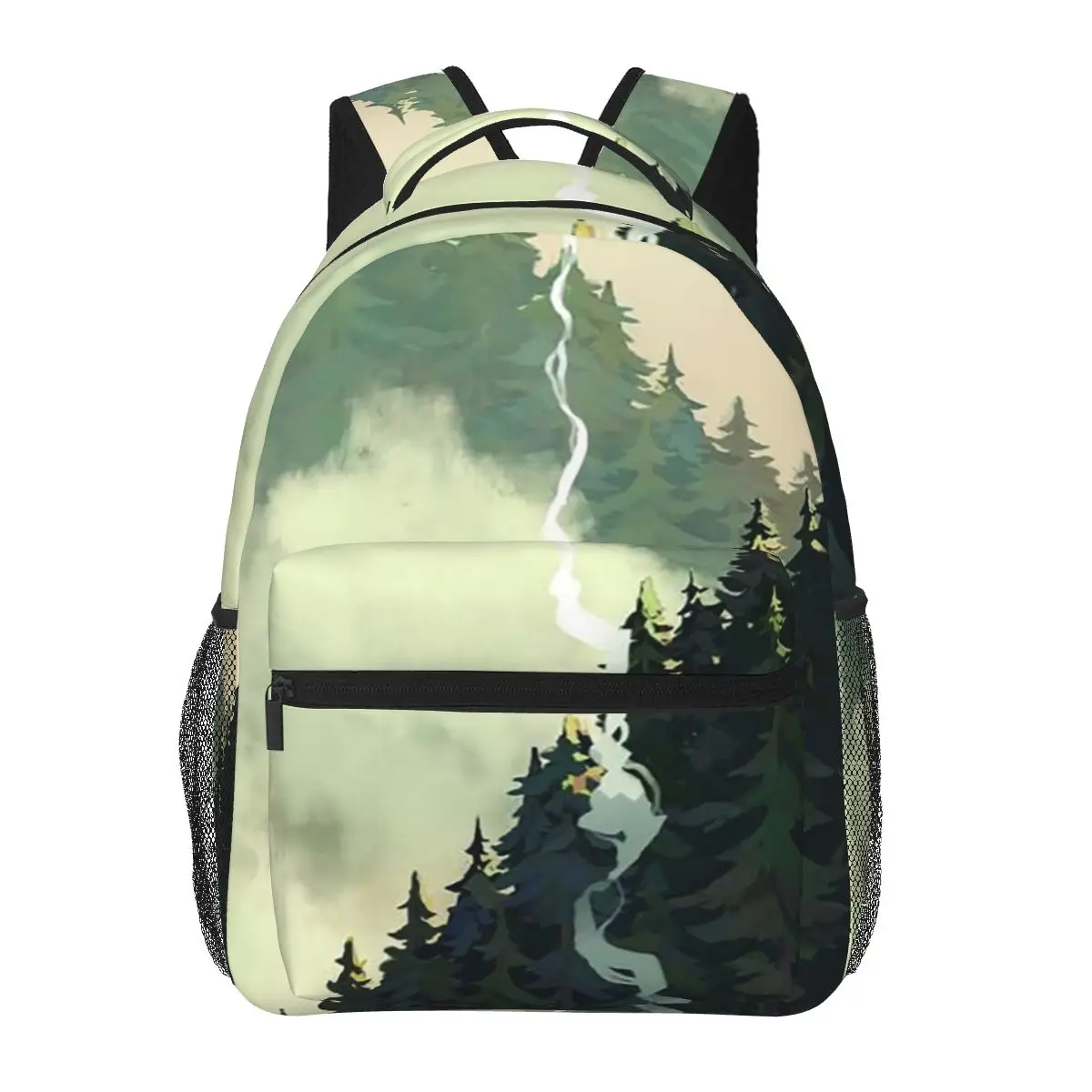 

Lightning Forest Cabin Pine Tree And Lightning Student Backpack School Bag Hiking Travel Daypack Bookbag Shoulder Bags