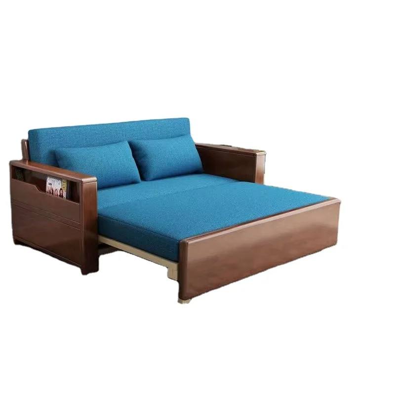 YOUTAI Minimalist Solid Wood Sofa Bed Folding Couch Bed with Storage Versatile Sofa Bed for Living Room