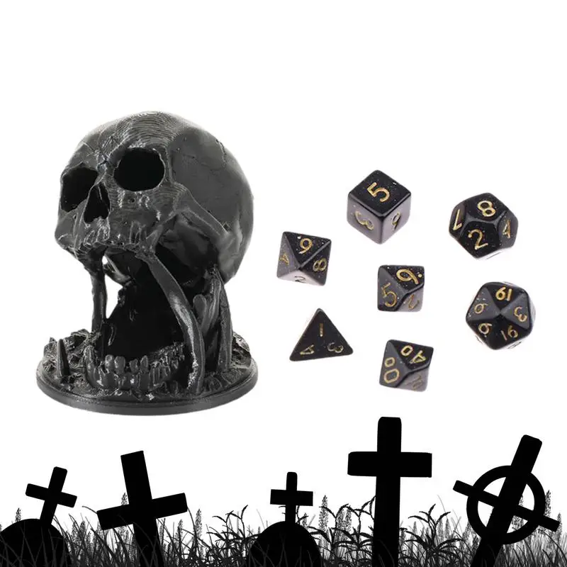 Torre de dados de esqueleto para Halloween, bandeja de dados para enrollar, juegos de mesa, decoración de torre de dados para el hogar, sala de estar