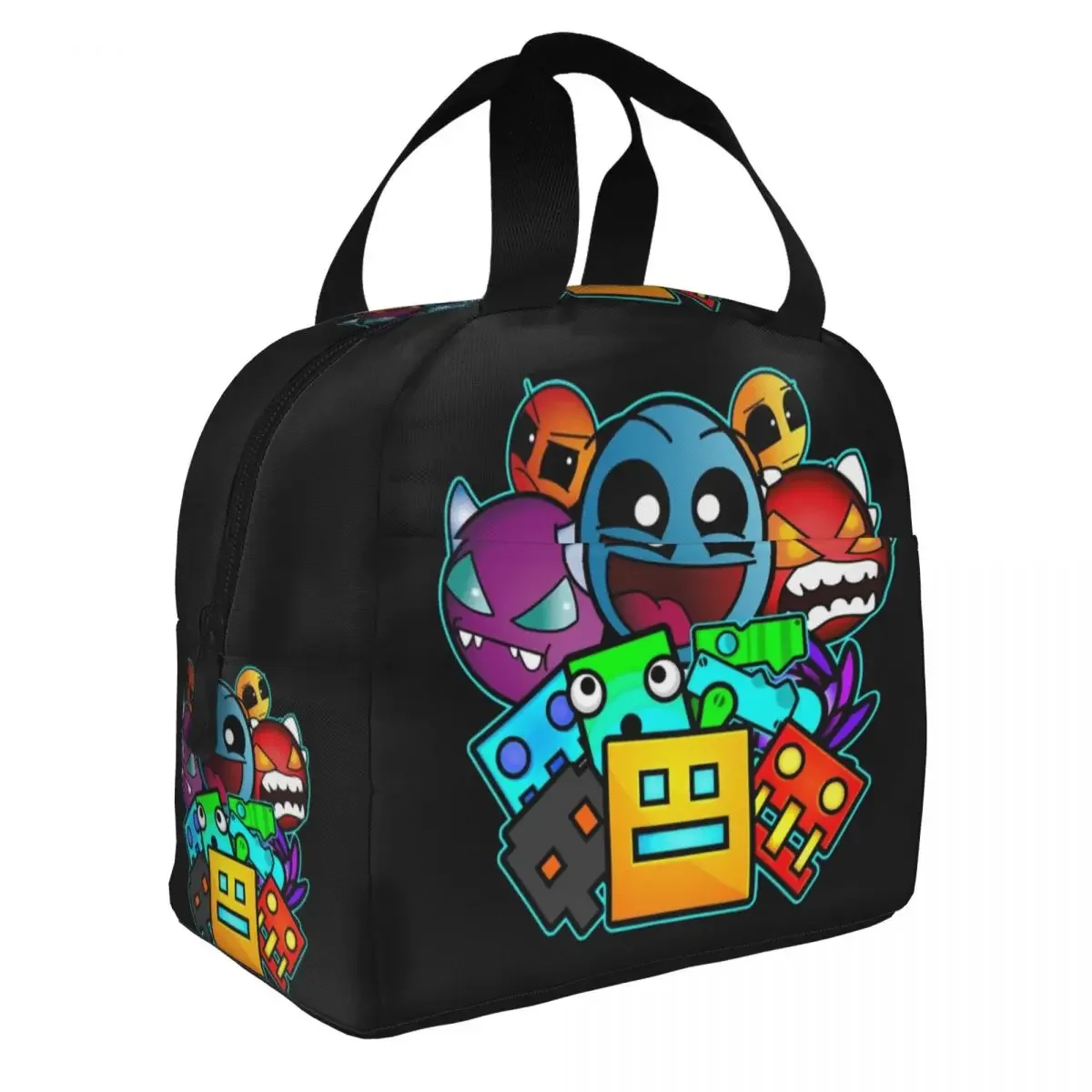 Geometry Cube Gaming Dash Old School Insulated Lunch Bag High Capacity Lunch Container Cooler Bag Lunch Box Tote Office Travel