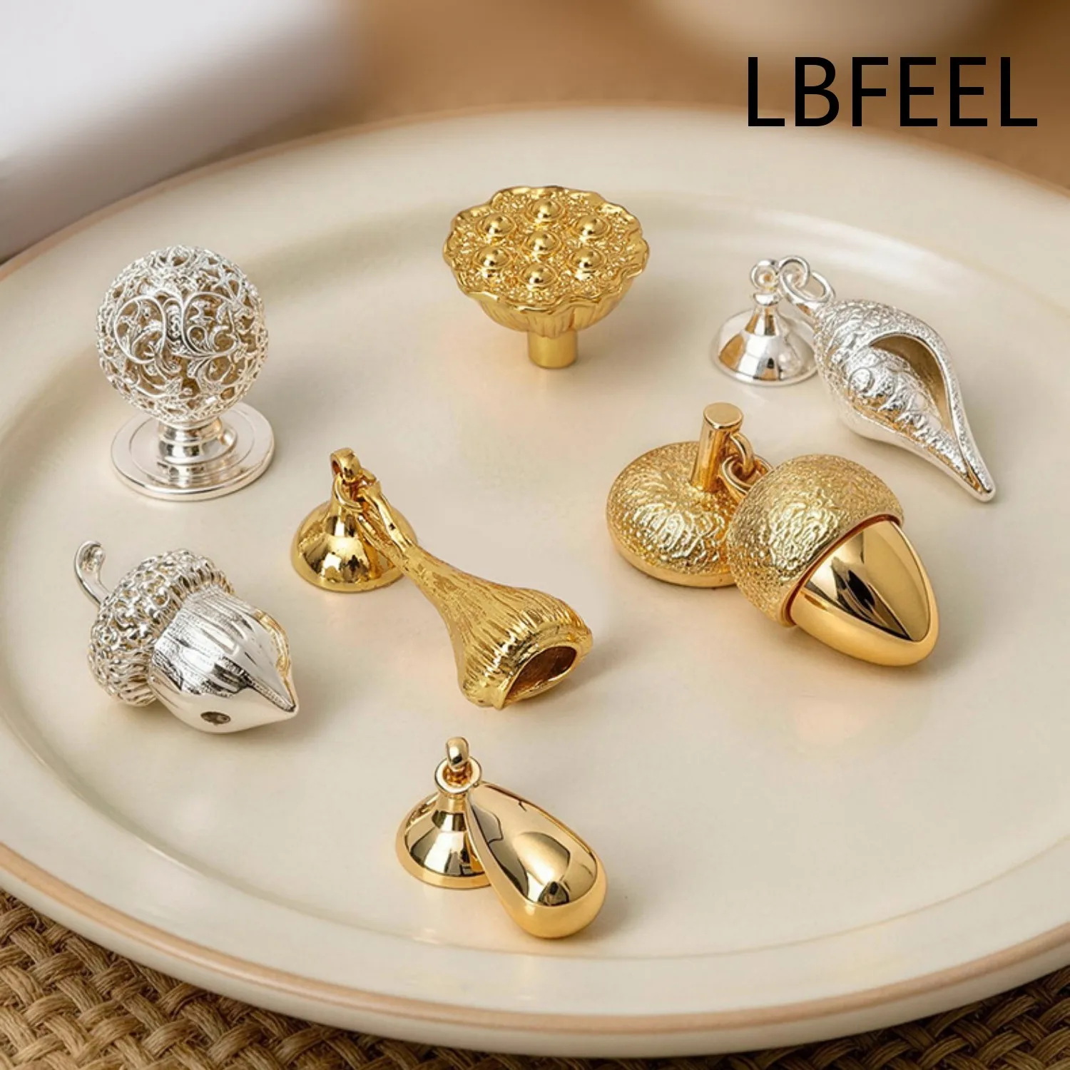 Elegant Furniture Handle Drop Bail Drawer Pulls Brass Gold Silver Door Knobs for Cabinet Wardrobe Bronze Dresser Handles LBFEEL