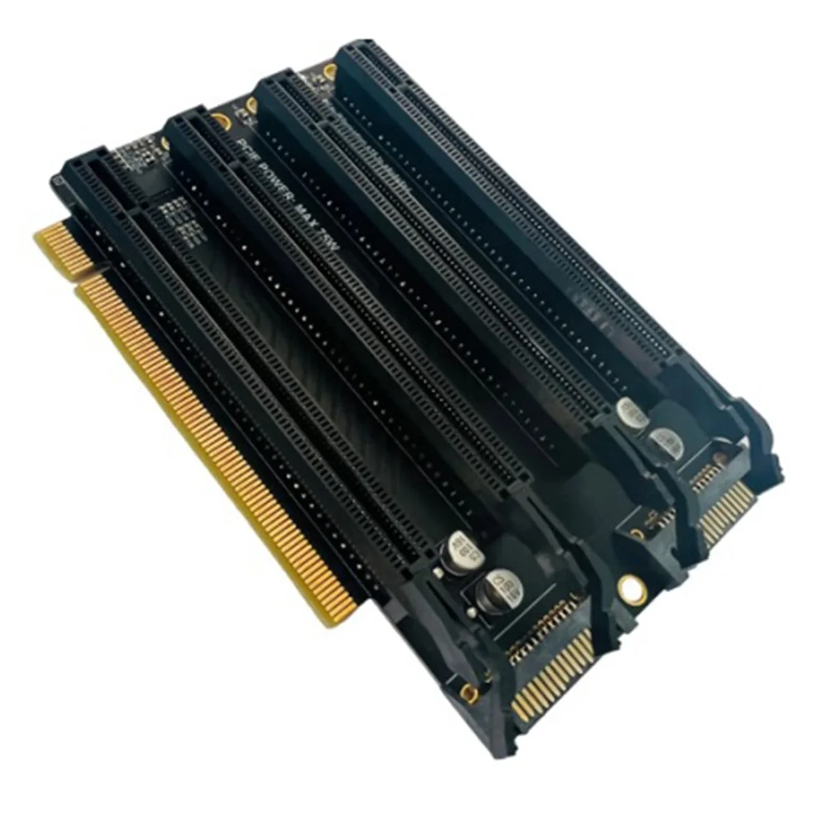 PCIe-Bifurcation X16 to X4X4X4X4 Expansion Card PCI-E Gen3 3.0 X16 1 to 4 Port Split Adapter Card SATA Power Port PC