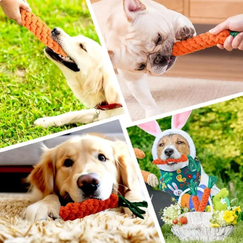 1 шт., игрушка для собак, морковный узел, веревочный шар, хлопковая веревка, гантели, щенок, чистка зубов, жевательная игрушка, прочная плетеная, устойчивая к укусам, товары для домашних животных