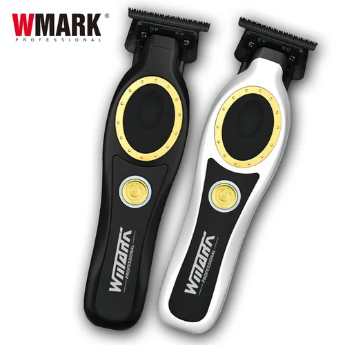 Imagen 2 del producto Cortadora de pelo profesional WMARK NG-7230, cuchilla chapada en titanio de cerámica, cortadora de 7500RPM para hombres, empuje de grabado con Base de carga