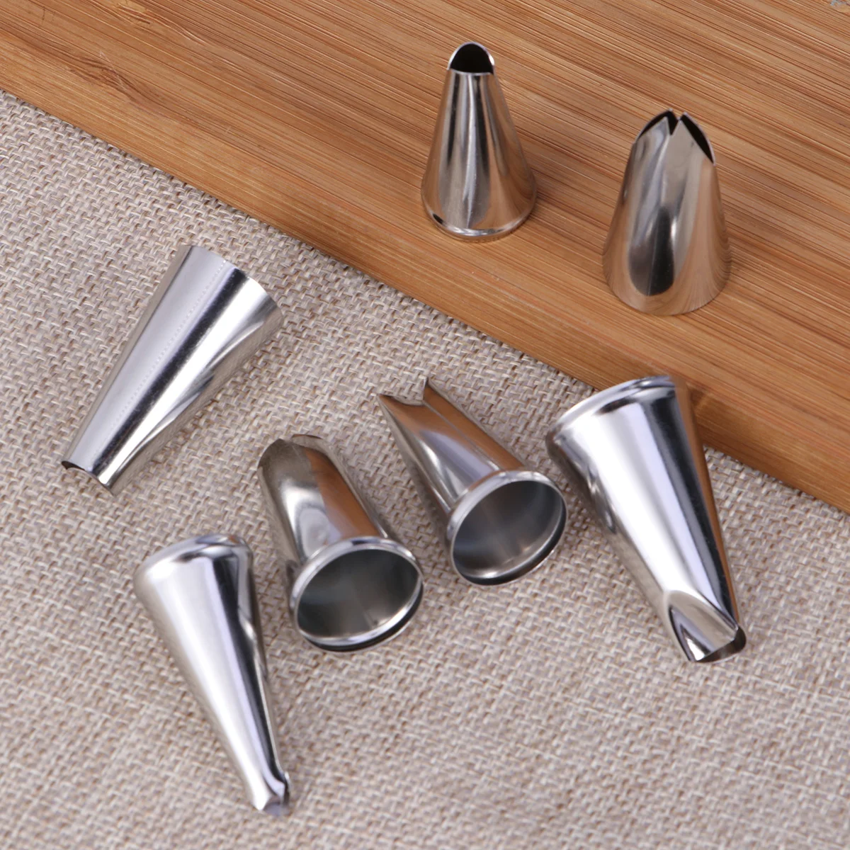 

7 PCS Cake Nozzle Tips Piping Stainless Steel Cakes Decorating Supplies Nozzles Icing