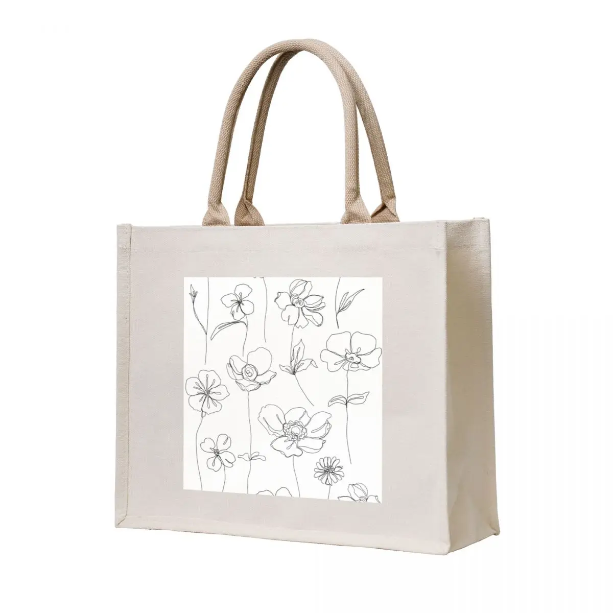

Botanical floral illustration - Botanicals White Tote Bag Canvas shoulder bag Cloth bags Women's handbag tote bag screen