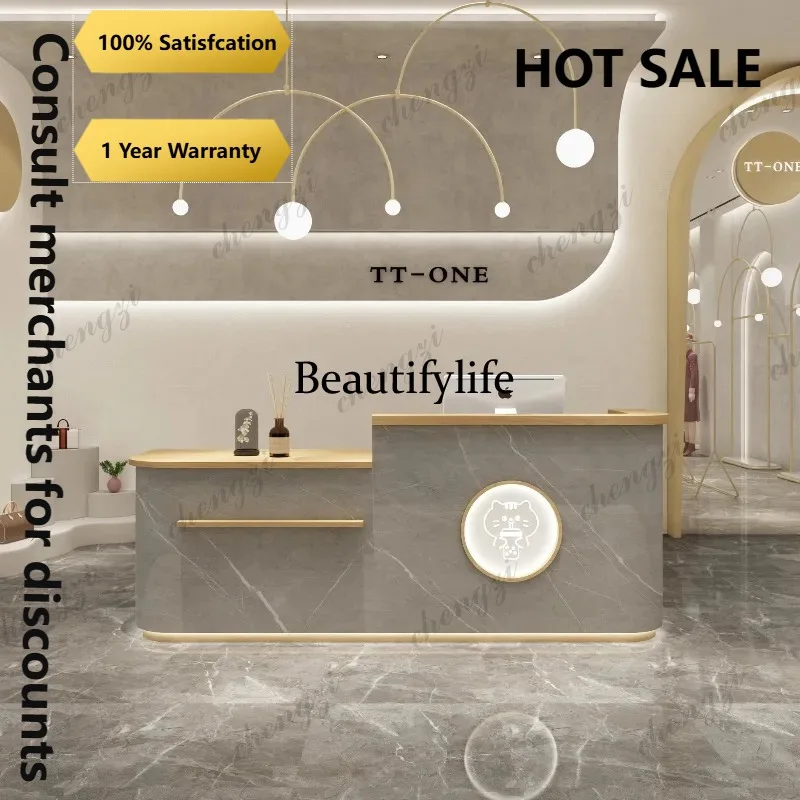 R134 Design Minimalist Reception Desks Beauty Welcome Display Company Reception Desks Hotel Aesthetic Escritorio Office Furnitur