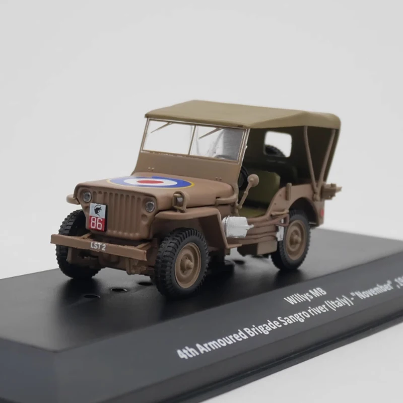 Diecast 1:43 Scale Ixo Willys MB 1943 Italian Alloy Vehicle Model Finished Simulation Collection Holiday Gift Toy Static Display