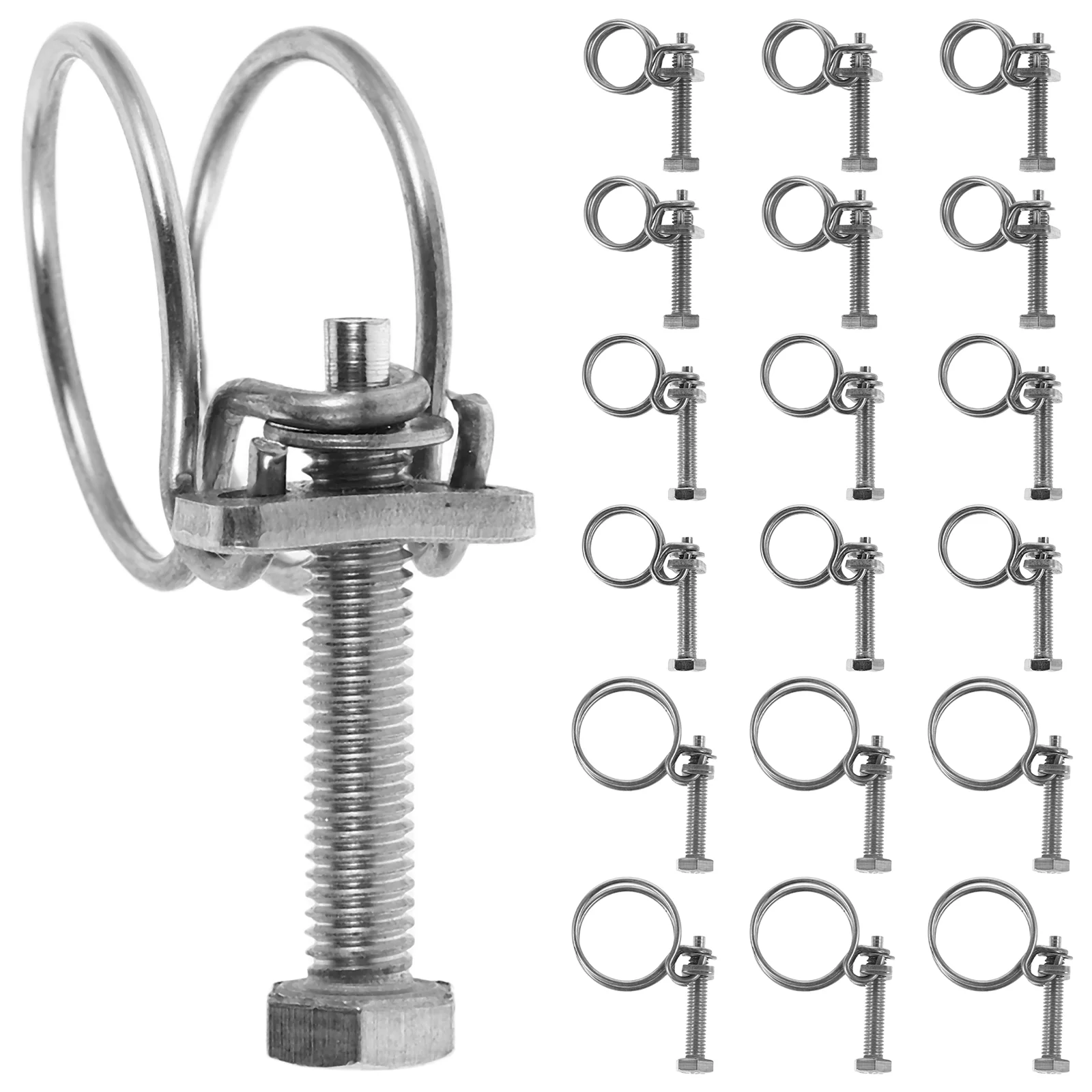 

1 Set Double Wire Hose Fastener Stainless Steel Hose Clamp Adjustable Water Gas Pipes Hose Clips for Secure Connections