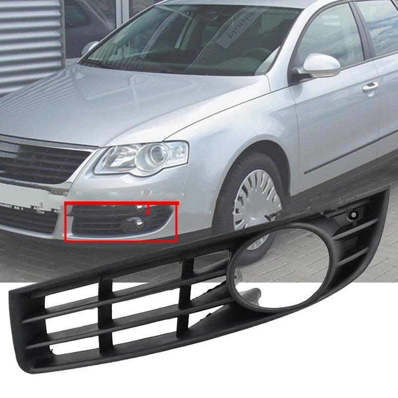 Frente do carro Grill Mesh, esquerda e direita Honeycomb Grille, Fog Light Lamp Cover para Passat B6 3C 2006-2011, Auto, 1 par