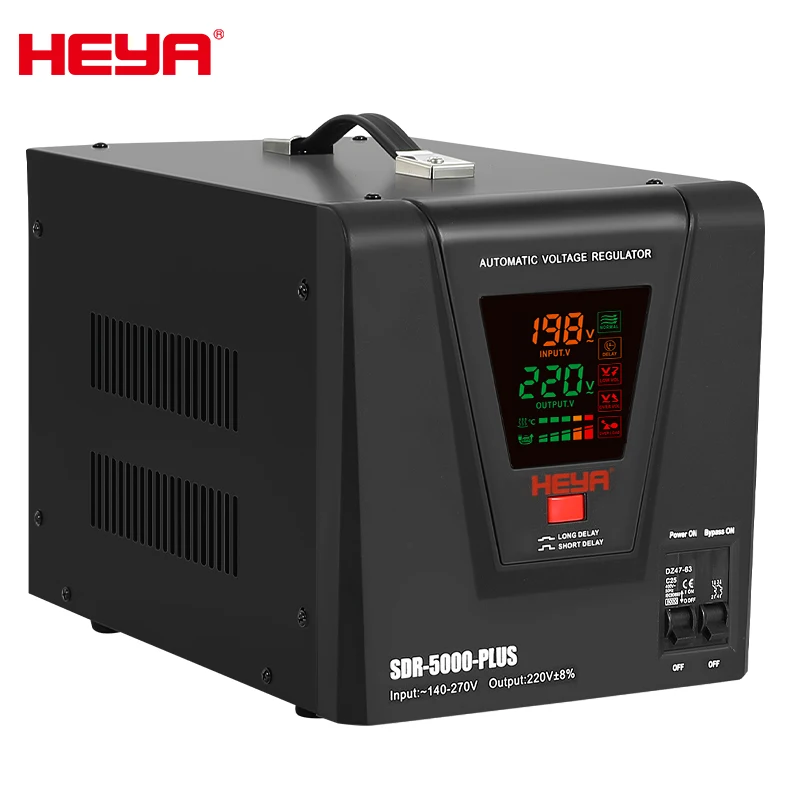 5KVA Single Phase 220V AVR Color Digital 4000-5000W Automatic Regulators Stabilizers Price With Protection