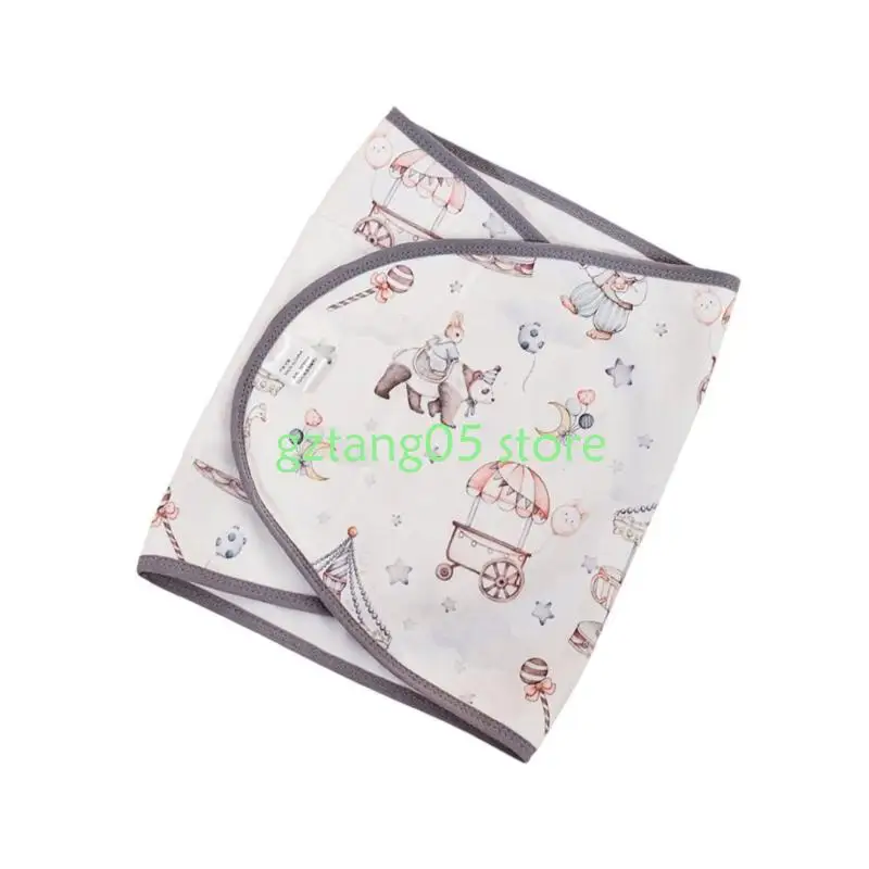 

57EE Comfortable Newborns Swaddles Blanket Breathable Cotton Wrap Towel Cartoon Print