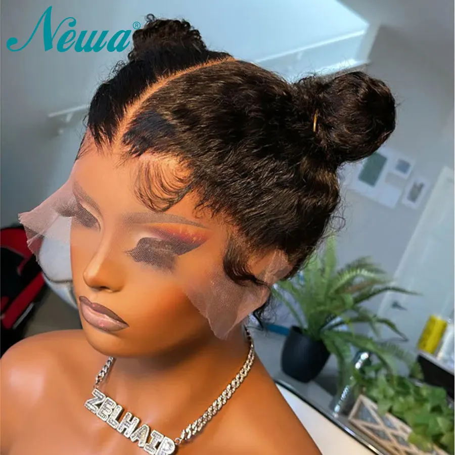 Newa Hair Full Lace Human Hair Wig 360 Glueless Full Lace Wigs Pre Plucked Water Wave Human Hair Full Lace Black Wig For Women